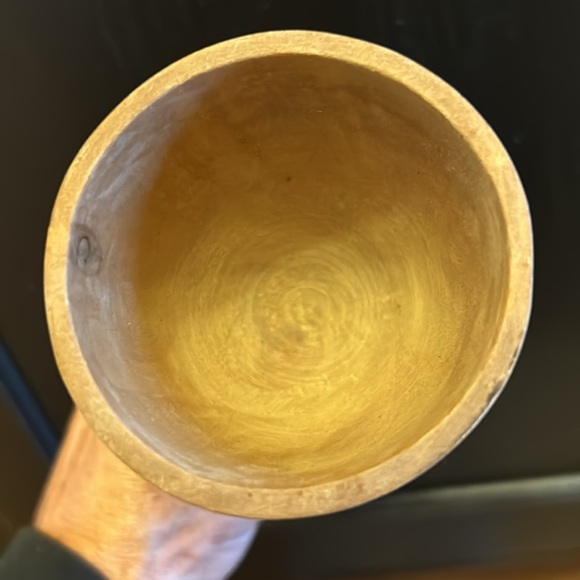 Vintage Hand Carved Olive Wood Chalice Cup w/ Jerusalem Last Supper & Jesus - Picture 11 of 14